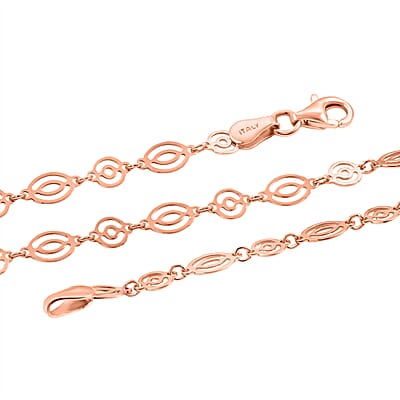 Italian Arte Chain Necklace in 14K Rose Gold Over Sterling Silver 4.62 Grams 20 Inches
