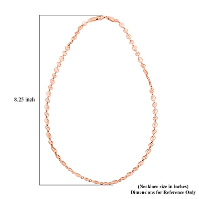 Italian Arte Chain Necklace in 14K Rose Gold Over Sterling Silver 4.62 Grams 20 Inches