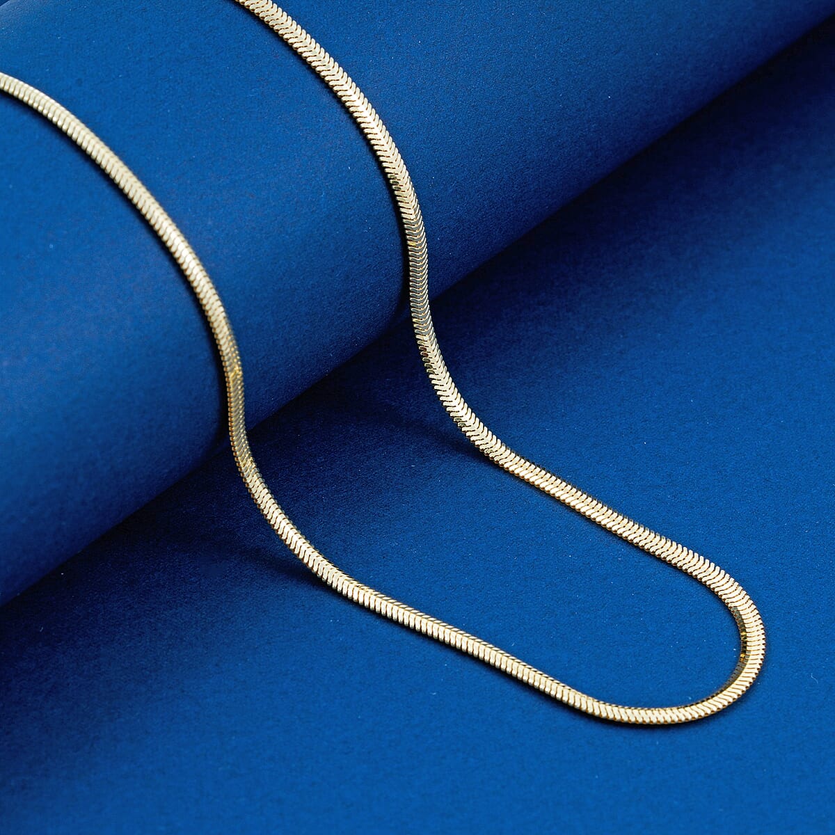 Italian 14K YG Over Sterling Silver Diamond-cut Dragon Tail Chain Necklace (20 Inches) (5.32 Grams) image number 1