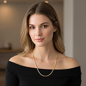 Italian 14K YG Over Sterling Silver Diamond-cut Dragon Tail Chain Necklace (20 Inches) (5.32 Grams)