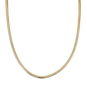 Italian 14K YG Over Sterling Silver Diamond-cut Dragon Tail Chain Necklace (20 Inches) (5.32 Grams)