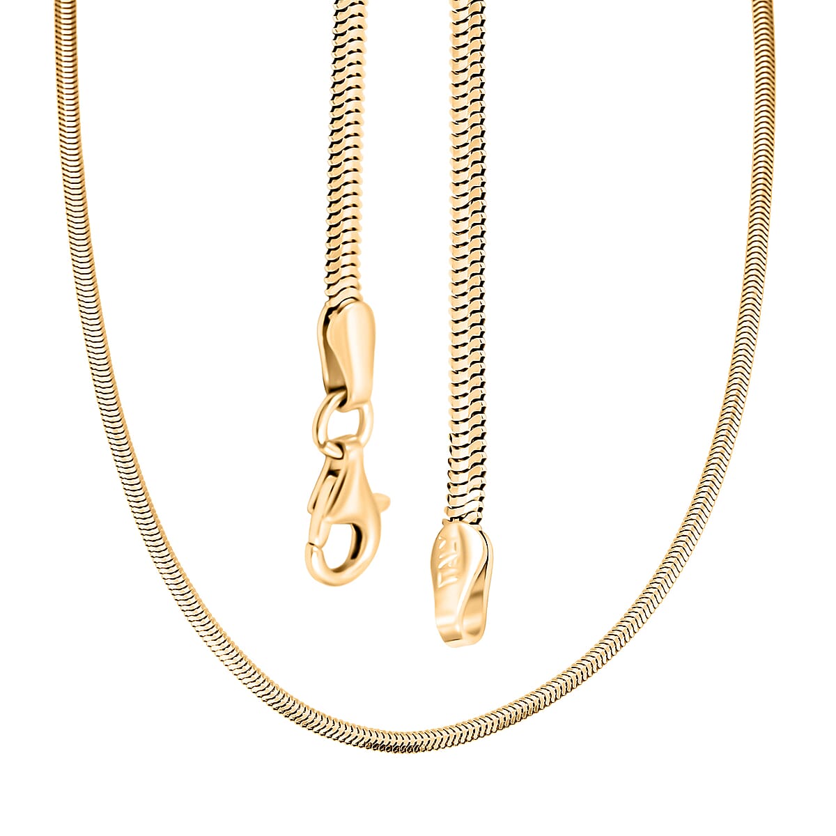 Italian 14K YG Over Sterling Silver Diamond-cut Dragon Tail Chain Necklace (20 Inches) (5.32 Grams) image number 4