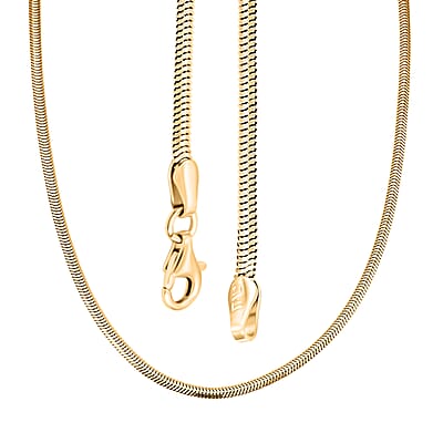 Italian 14K YG Over Sterling Silver Diamond-cut Dragon Tail Chain Necklace (20 Inches) (5.32 Grams)