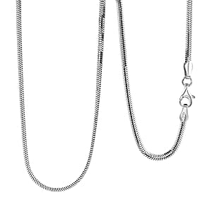 Italian Rhodium Over Sterling Silver Diamond-cut Dragon Tail Chain Necklace (20 Inches) (4.97 Grams)