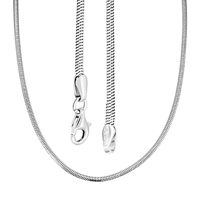 Italian Rhodium Over Sterling Silver Diamond-cut Dragon Tail Chain Necklace (20 Inches) (4.97 Grams)