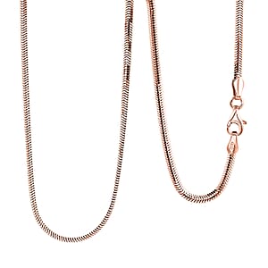 Italian 14K RG Over Sterling Silver Diamond-cut Dragon Tail Chain Necklace (20 Inches) (4.90 Grams)