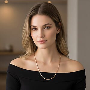 Italian 14K RG Over Sterling Silver Diamond-cut Dragon Tail Chain Necklace (20 Inches) (4.90 Grams)