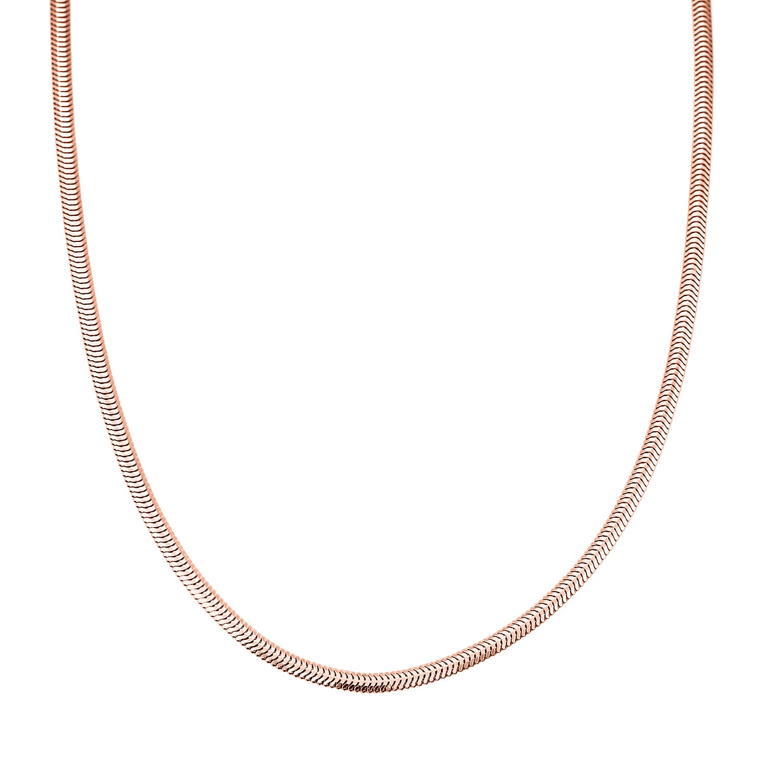 Italian 14K RG Over Sterling Silver Diamond-cut Dragon Tail Chain Necklace (20 Inches) (4.90 Grams)