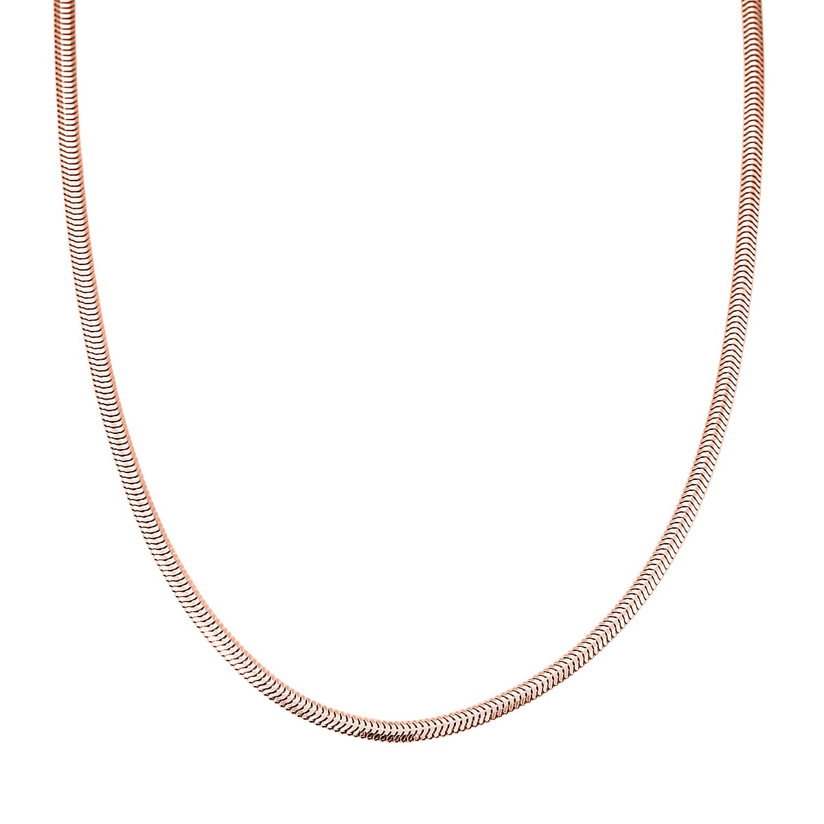 Italian 14K RG Over Sterling Silver Diamond-cut Dragon Tail Chain Necklace (20 Inches) (4.90 Grams) image number 3