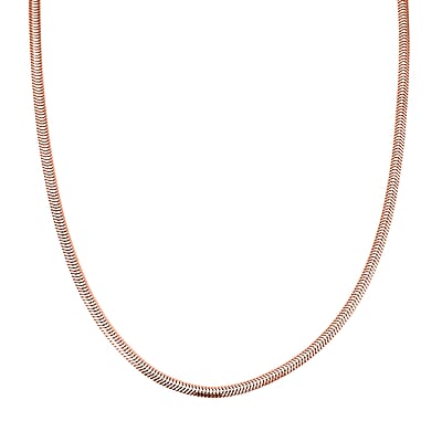 Italian 14K RG Over Sterling Silver Diamond-cut Dragon Tail Chain Necklace (20 Inches) (4.90 Grams)