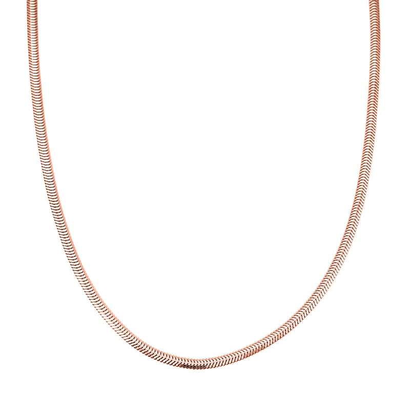 Italian 14K RG Over Sterling Silver Diamond-cut Dragon Tail Chain Necklace (20 Inches) (4.90 Grams)