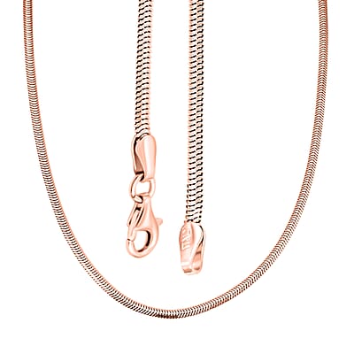 Italian 14K RG Over Sterling Silver Diamond-cut Dragon Tail Chain Necklace (20 Inches) (4.90 Grams)