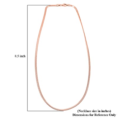 Italian 14K RG Over Sterling Silver Diamond-cut Dragon Tail Chain Necklace (20 Inches) (4.90 Grams)
