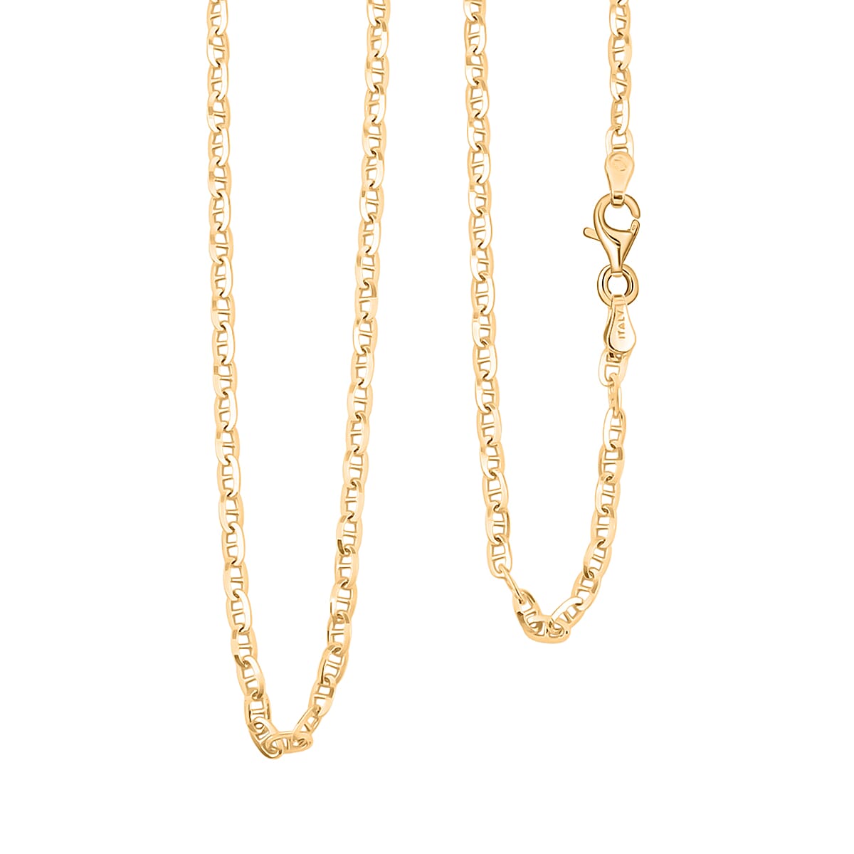 Italian Brillucci Chain Necklace in 14K Yellow Gold Over Sterling Silver 4.84 Grams 20 Inches image number 0