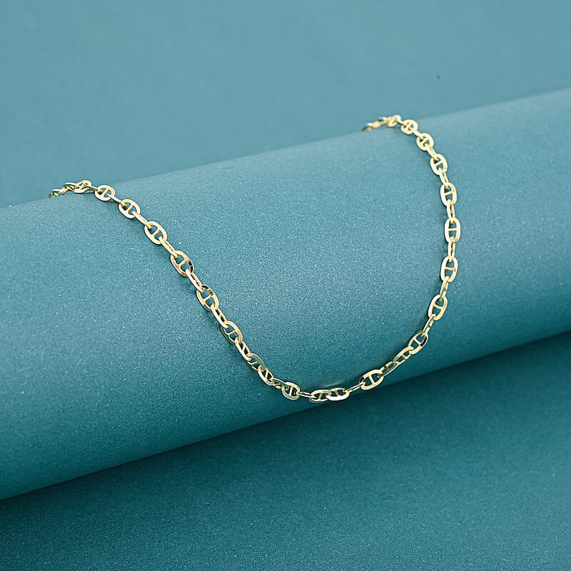 Italian Brillucci Chain Necklace in 14K Yellow Gold Over Sterling Silver 4.84 Grams 20 Inches