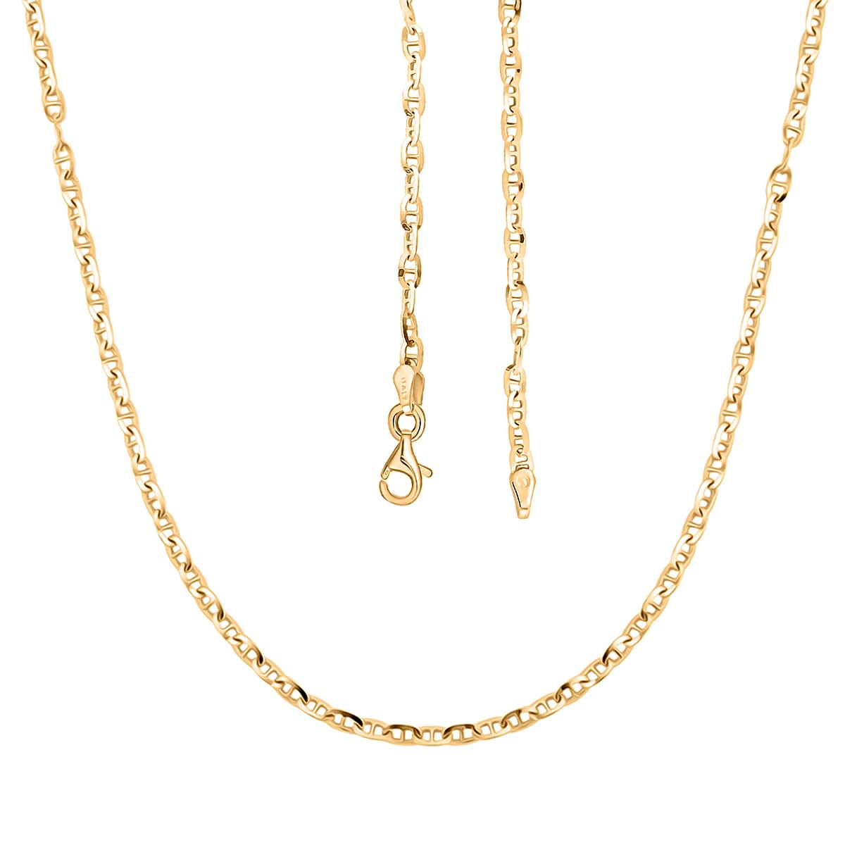 Italian Brillucci Chain Necklace in 14K Yellow Gold Over Sterling Silver 4.84 Grams 20 Inches image number 4