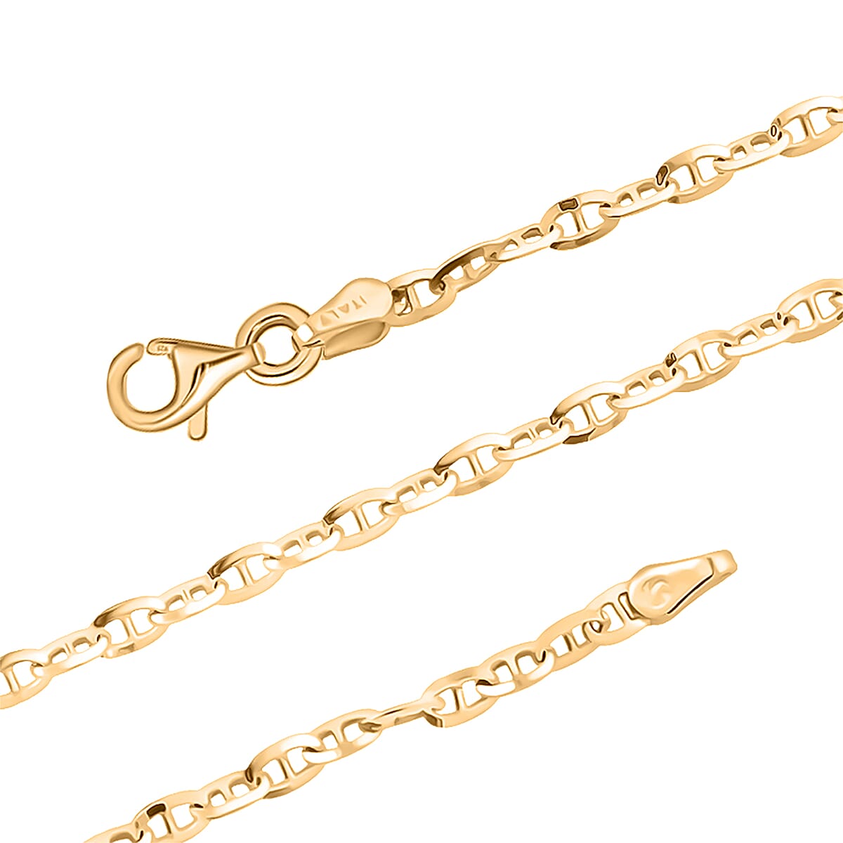 Italian Brillucci Chain Necklace in 14K Yellow Gold Over Sterling Silver 4.84 Grams 20 Inches image number 5
