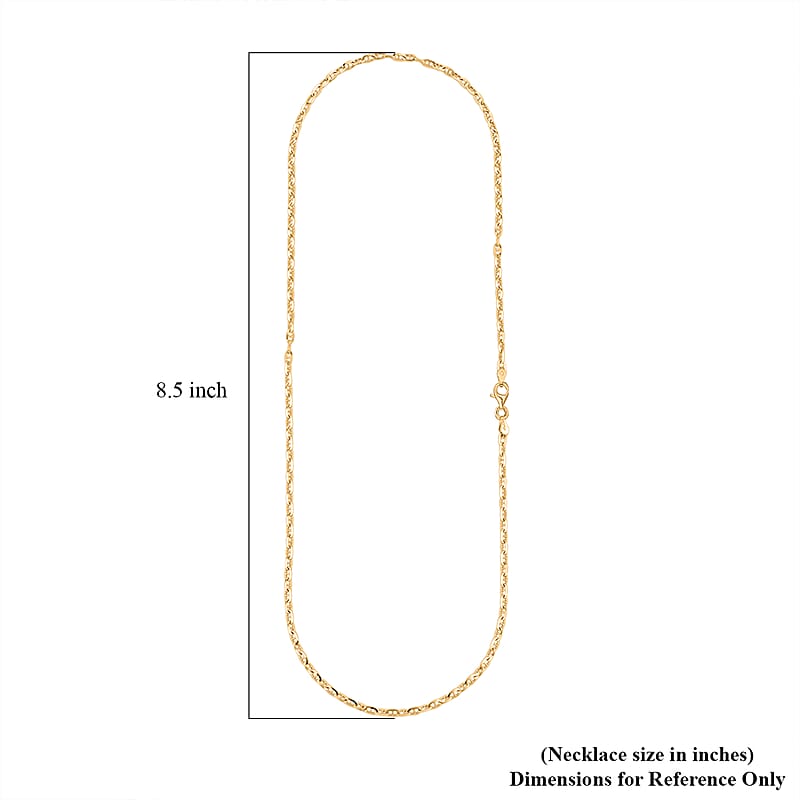 Italian Brillucci Chain Necklace in 14K Yellow Gold Over Sterling Silver 4.84 Grams 20 Inches