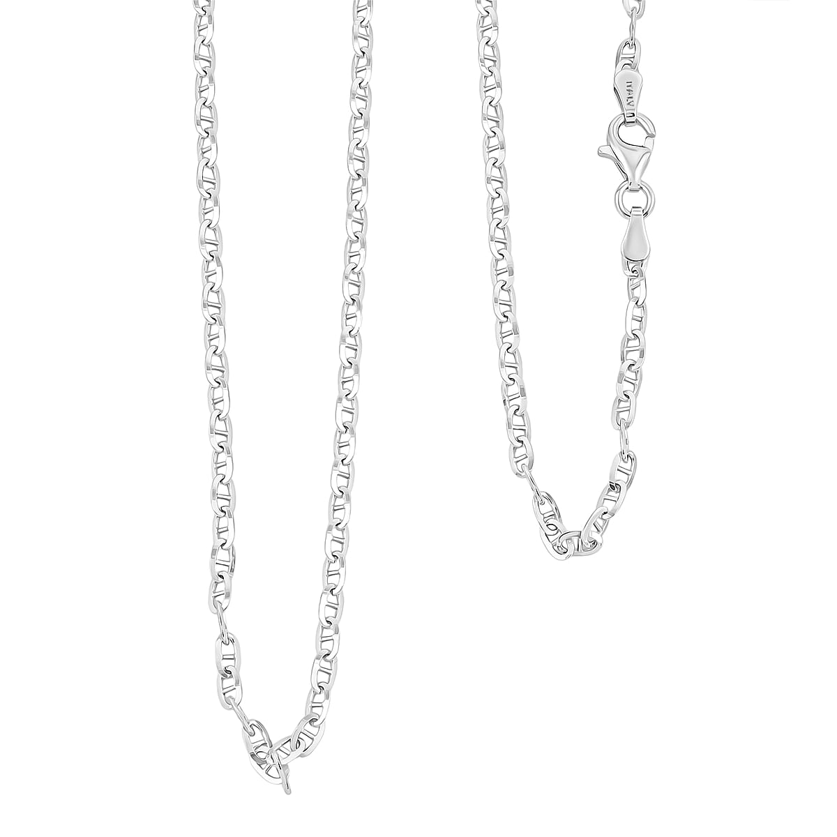 Italian Brillucci Chain Necklace in Rhodium Over Sterling Silver 4.84 Grams 20 Inches image number 0
