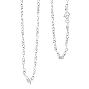 Italian Brillucci Chain Necklace in Rhodium Over Sterling Silver 4.84 Grams 20 Inches