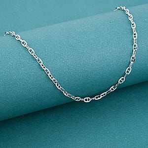 Italian Brillucci Chain Necklace in Rhodium Over Sterling Silver 4.84 Grams 20 Inches