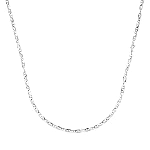 Italian Brillucci Chain Necklace in Rhodium Over Sterling Silver 4.84 Grams 20 Inches