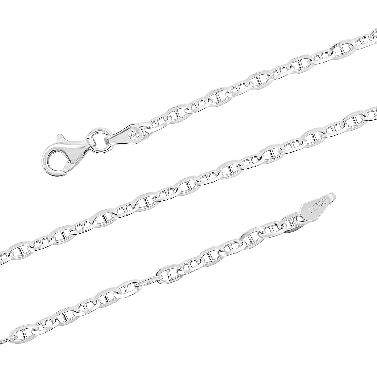 Italian Brillucci Chain Necklace in Rhodium Over Sterling Silver 4.84 Grams 20 Inches image number 5