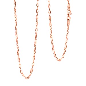 Italian Brillucci Chain Necklace in 14K Rose Gold Over Sterling Silver 4.84 Grams 20 Inches