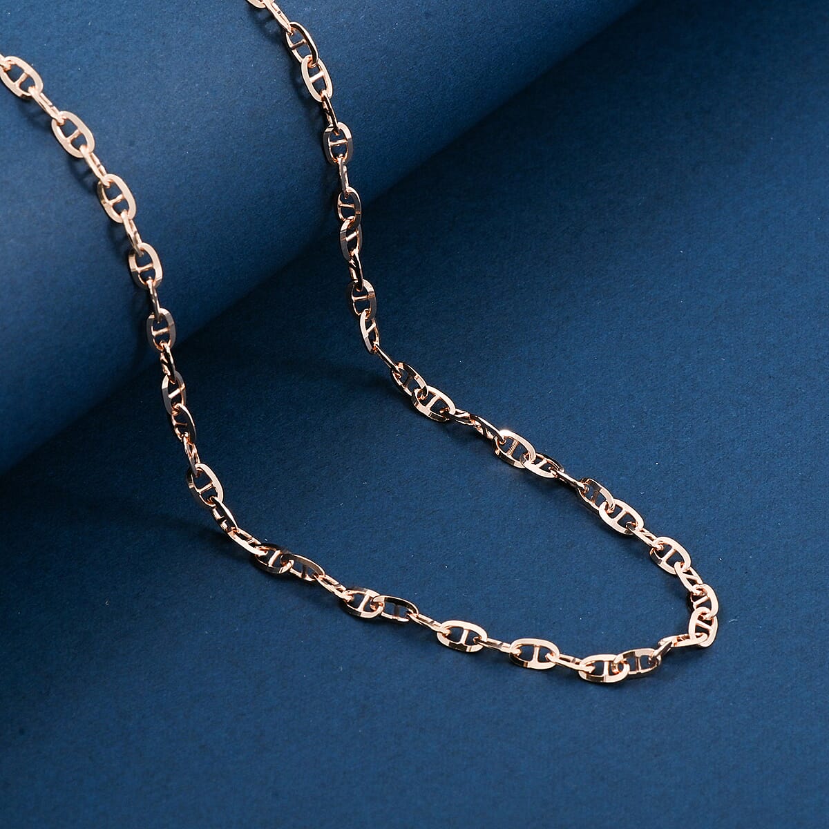 Italian Brillucci Chain Necklace in 14K Rose Gold Over Sterling Silver 4.84 Grams 20 Inches image number 1