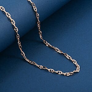 Italian Brillucci Chain Necklace in 14K Rose Gold Over Sterling Silver 4.84 Grams 20 Inches