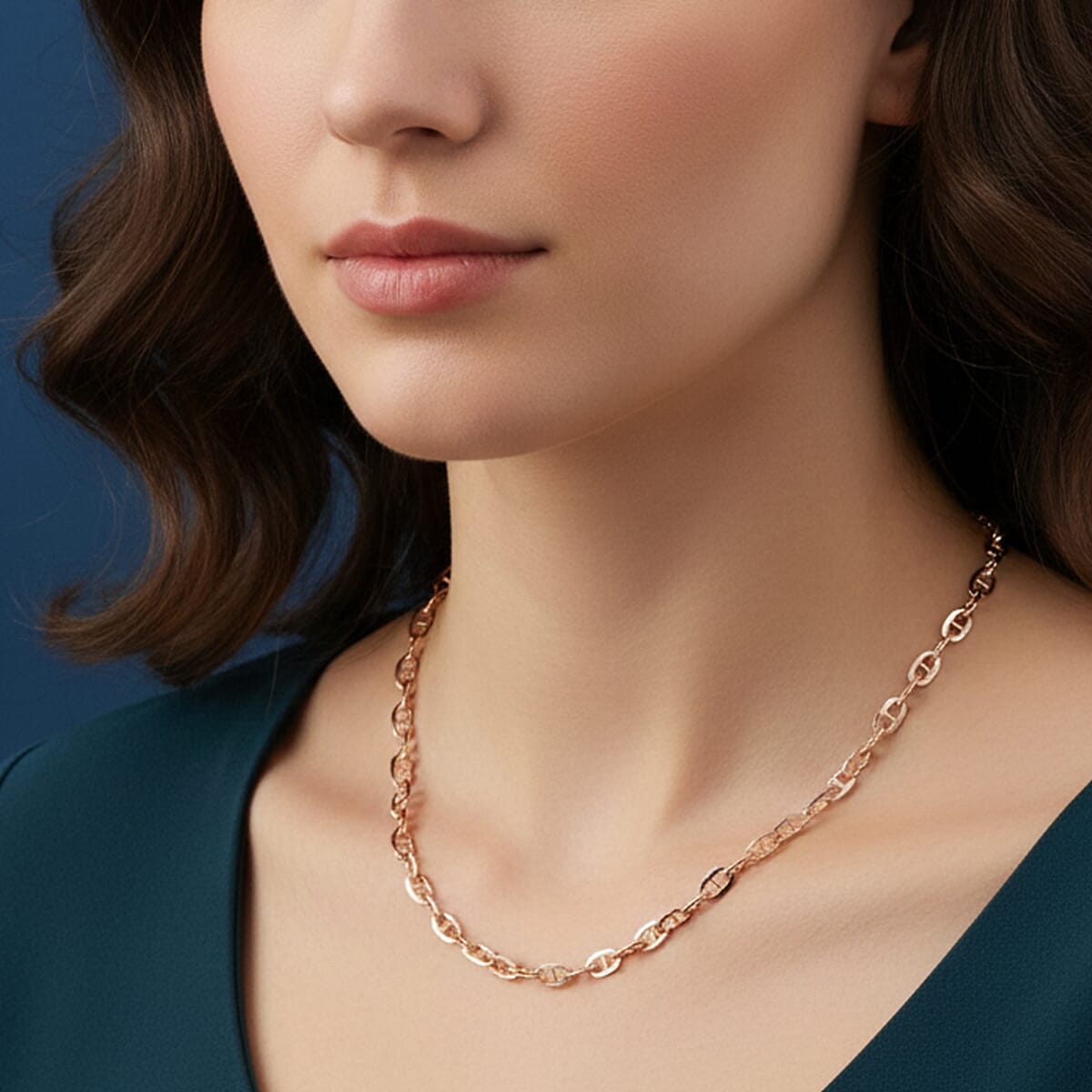 Italian Brillucci Chain Necklace in 14K Rose Gold Over Sterling Silver 4.84 Grams 20 Inches image number 2