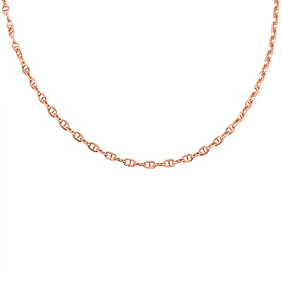 Italian Brillucci Chain Necklace in 14K Rose Gold Over Sterling Silver 4.84 Grams 20 Inches