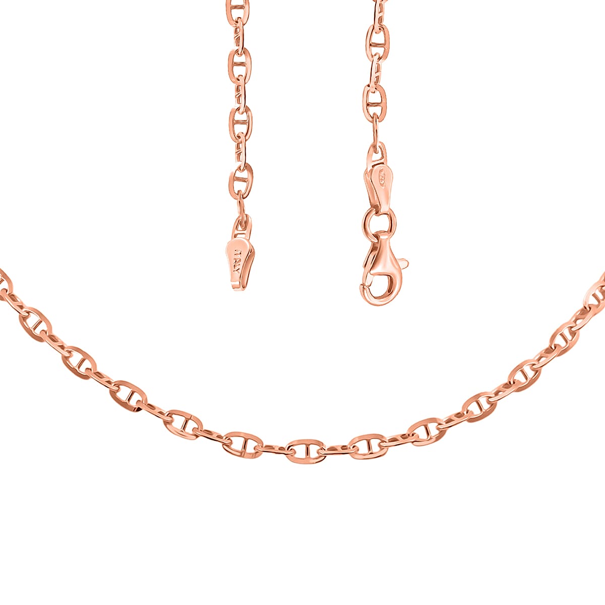 Italian Brillucci Chain Necklace in 14K Rose Gold Over Sterling Silver 4.84 Grams 20 Inches image number 4