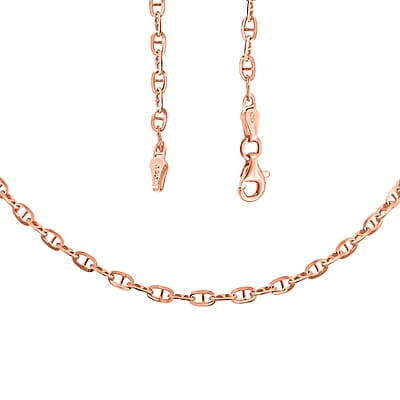Italian Brillucci Chain Necklace in 14K Rose Gold Over Sterling Silver 4.84 Grams 20 Inches