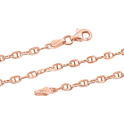 Italian Brillucci Chain Necklace in 14K Rose Gold Over Sterling Silver 4.84 Grams 20 Inches