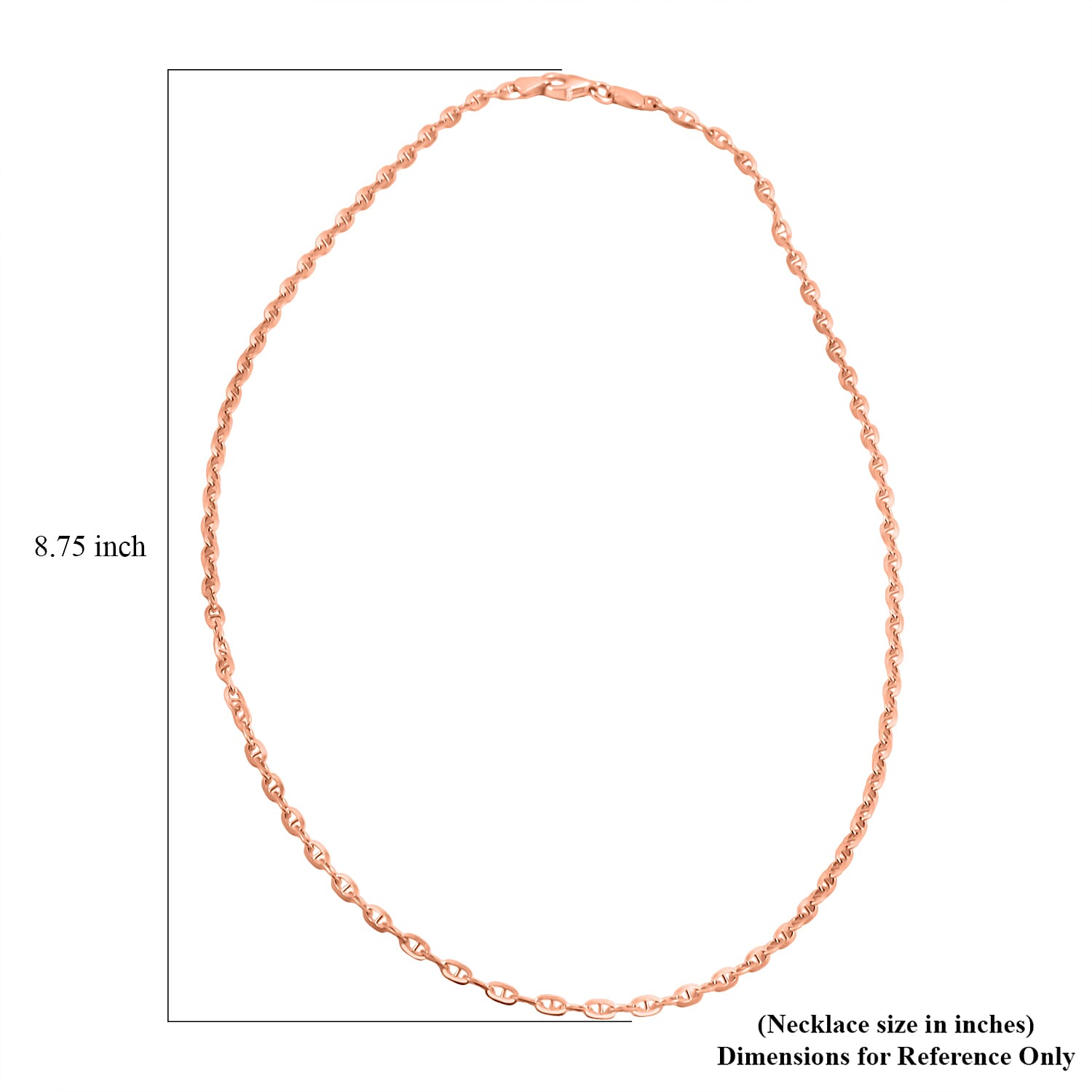 Italian Brillucci Chain Necklace in 14K Rose Gold Over Sterling Silver 4.84 Grams 20 Inches