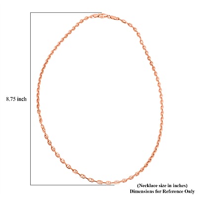 Italian Brillucci Chain Necklace in 14K Rose Gold Over Sterling Silver 4.84 Grams 20 Inches