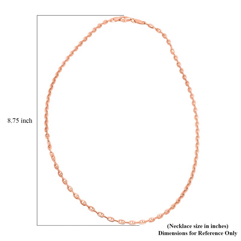 Italian Brillucci Chain Necklace in 14K Rose Gold Over Sterling Silver 4.84 Grams 20 Inches