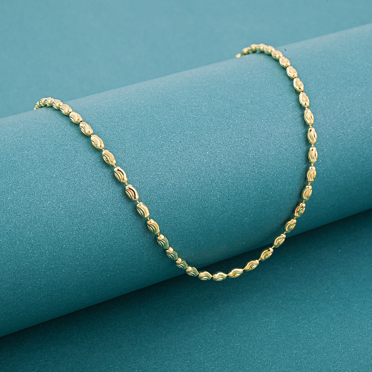 Doorbuster Italian Rice Chain Necklace in 14K Yellow Gold Over Sterling Silver 6.3 Grams 20 Inches image number 1