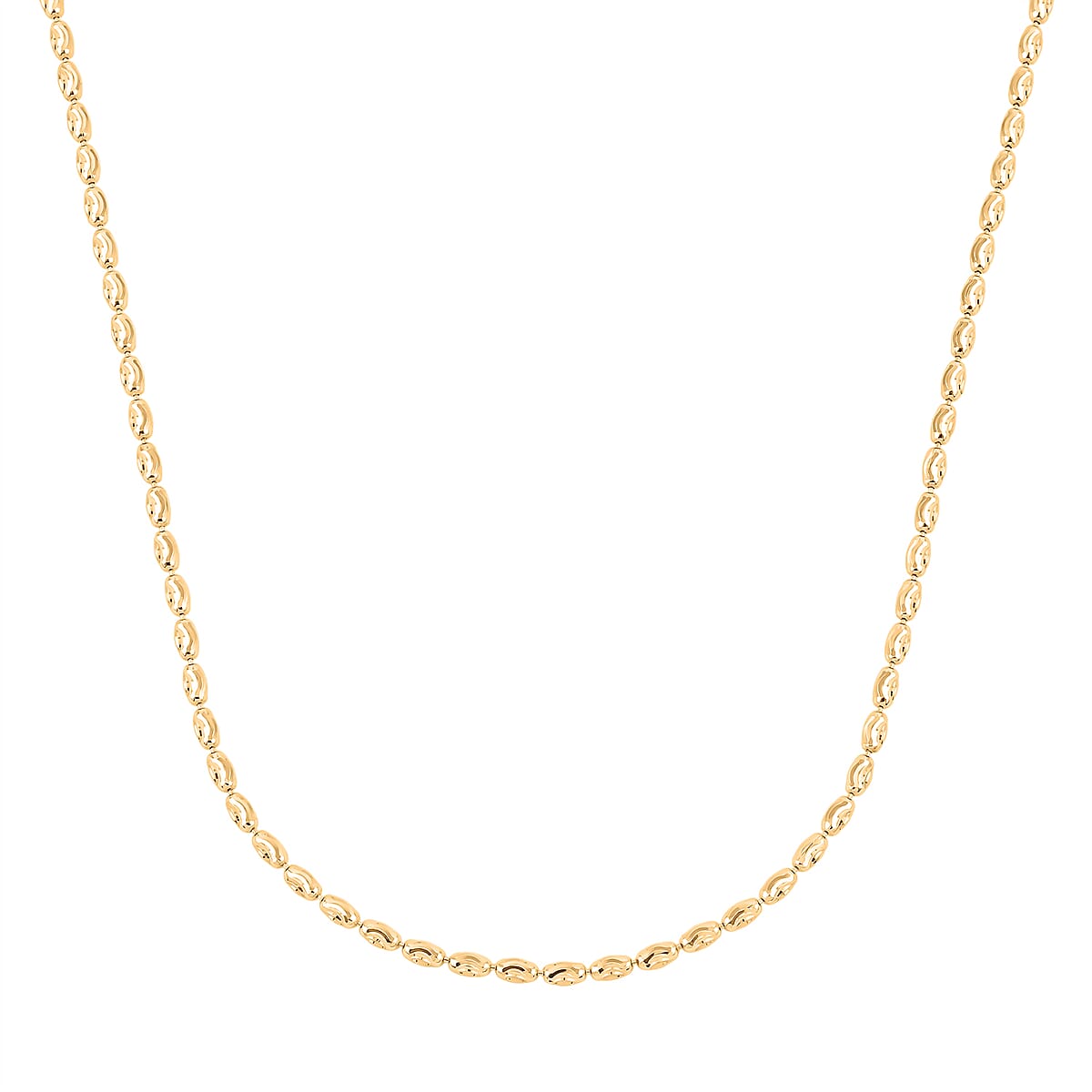 Doorbuster Italian Rice Chain Necklace in 14K Yellow Gold Over Sterling Silver 6.3 Grams 20 Inches image number 3