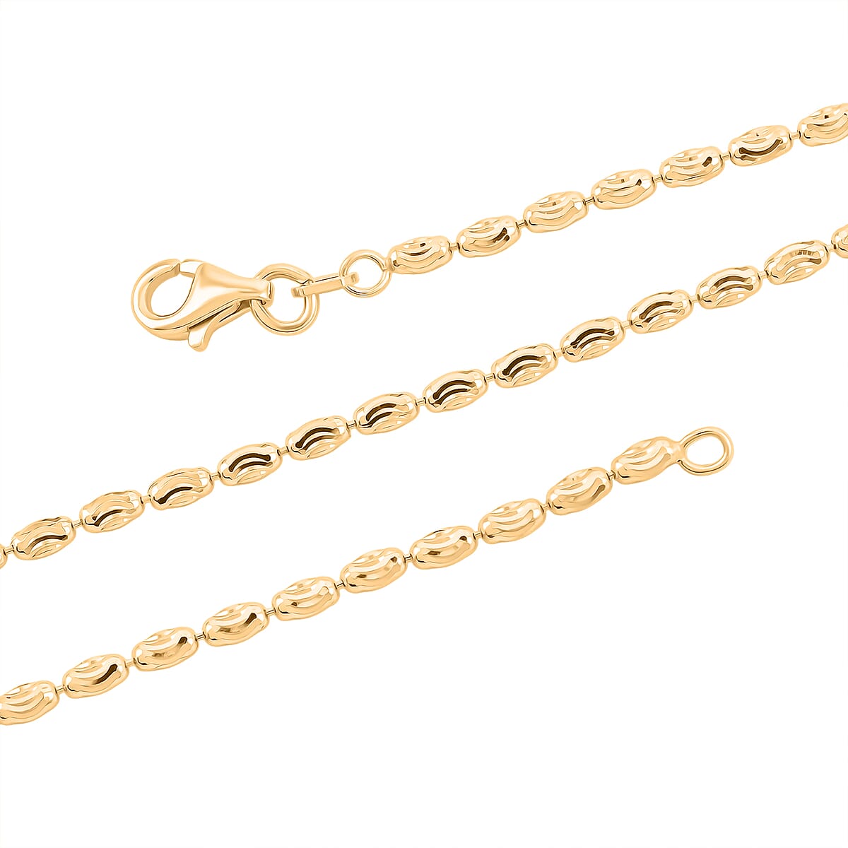 Doorbuster Italian Rice Chain Necklace in 14K Yellow Gold Over Sterling Silver 6.3 Grams 20 Inches image number 5