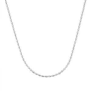 Doorbuster Italian Rice Chain Necklace in Rhodium Over Sterling Silver 6.3 Grams 20 Inches