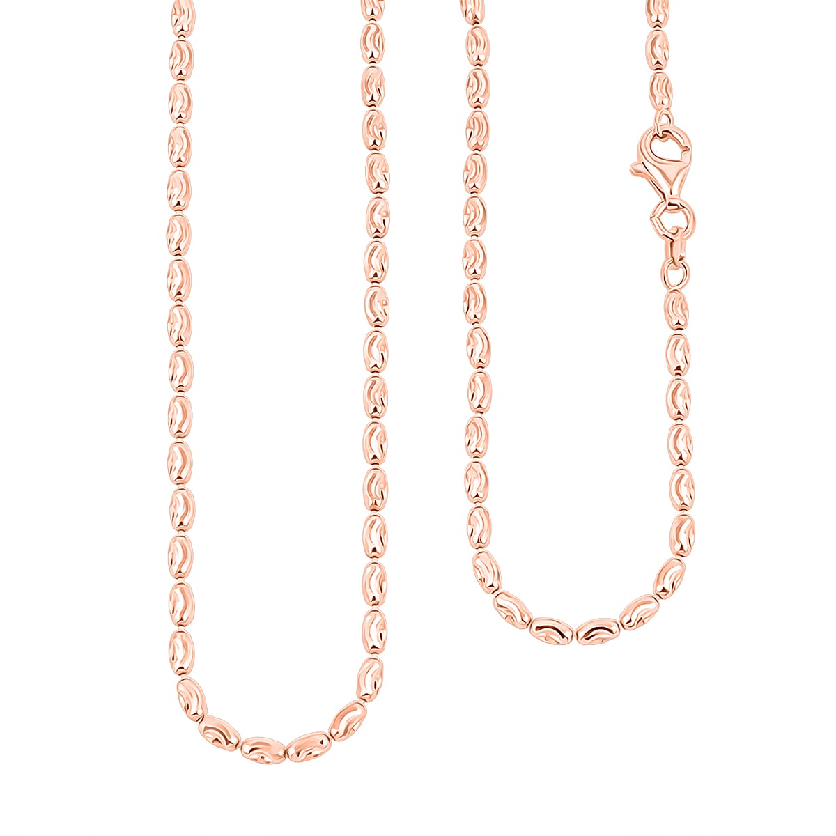 Doorbuster Italian Rice Chain Necklace in 14K Rose Gold Over Sterling Silver 6.30 Grams 20 Inches image number 0