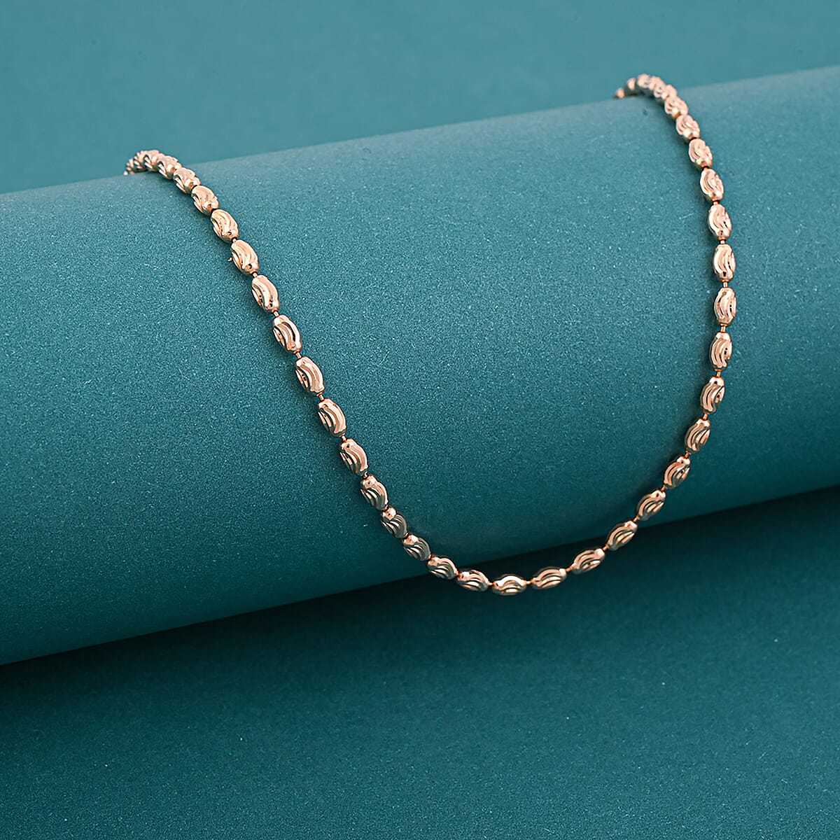 Doorbuster Italian Rice Chain Necklace in 14K Rose Gold Over Sterling Silver 6.30 Grams 20 Inches image number 1