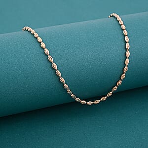 Doorbuster Italian Rice Chain Necklace in 14K Rose Gold Over Sterling Silver 6.30 Grams 20 Inches