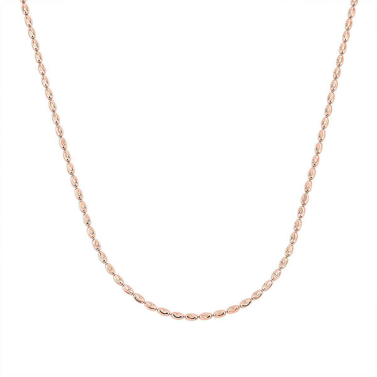 Doorbuster Italian Rice Chain Necklace in 14K Rose Gold Over Sterling Silver 6.30 Grams 20 Inches image number 3