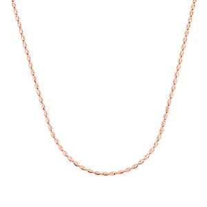 Doorbuster Italian Rice Chain Necklace in 14K Rose Gold Over Sterling Silver 6.30 Grams 20 Inches