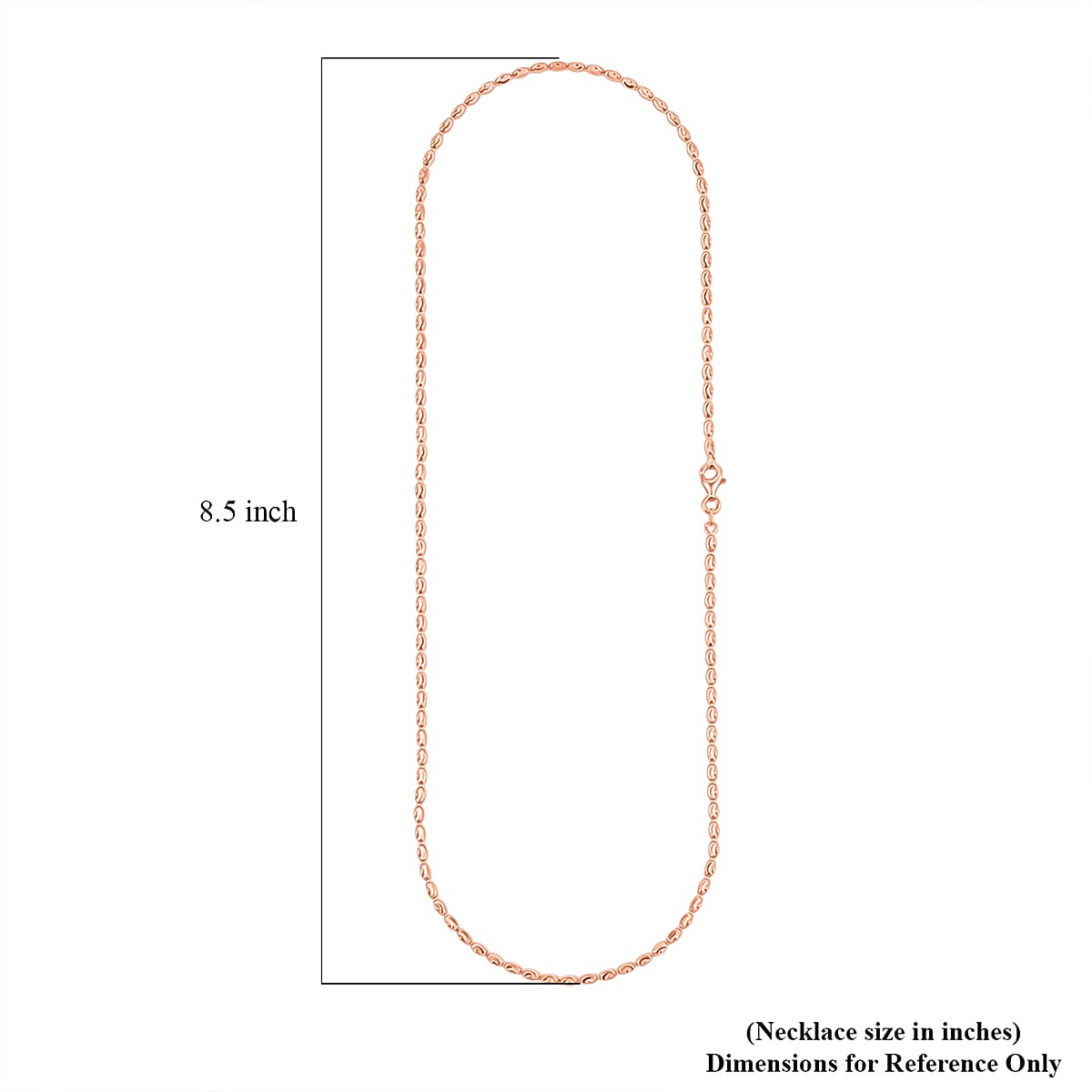 Doorbuster Italian Rice Chain Necklace in 14K Rose Gold Over Sterling Silver 6.30 Grams 20 Inches image number 6