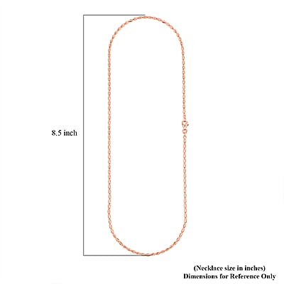  Italian Rice Chain Necklace in 14K Rose Gold Over Sterling Silver 6.30 Grams 20 Inches