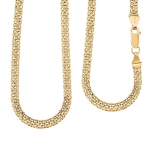 Italian Chain Necklace in 14K Yellow Gold Over Sterling Silver 8.28 Grams 20 Inches
